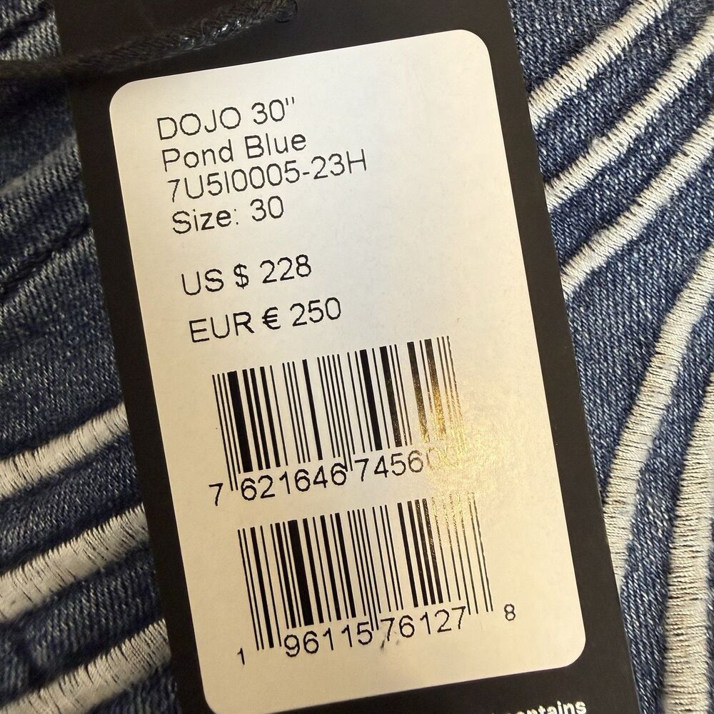 7 For All Mankind DOJO Slim Illusion Flare Jeans Mid Rise Pond Blue Women's 30 - Picture 15 of 15
